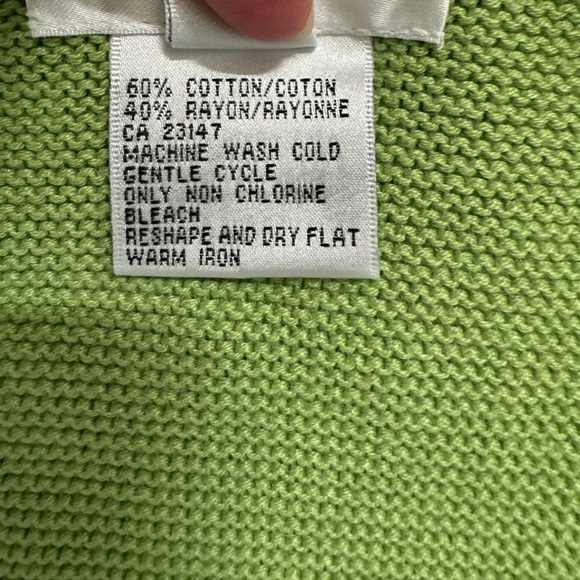 Talbots Short Sleeve Textured Sweater Lime Green Size Small - Picture 5 of 7